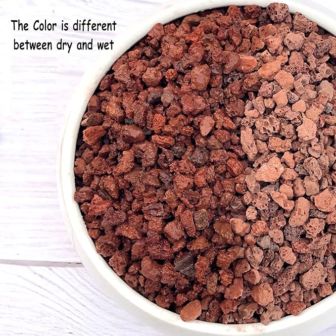 Boniosz 2lb Red Horticultural Lava Rock Soil Additive for Cacti, Vase Fillers, Succulents and Terrarium Plants - No Dyes or Chemicals - 100% Pure Volcanic Rock