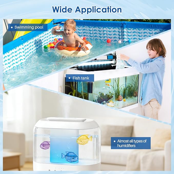 12 Pack Humidifier Cleaning Fish, Humidifier Cleaner for Most Humidifiers | Demineralization Cartridge for Fish Tanks to Purifie Water, Prevent Hard Water Build-Up to improve Humidification