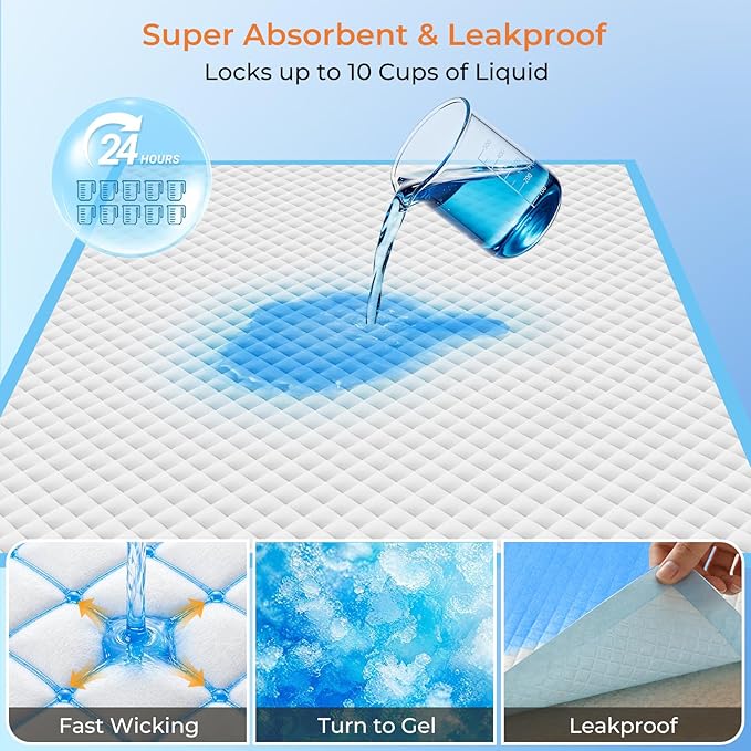 URPOWER Extra Large Dog Pee Pads 36"x 36" 40 Count, 4XL Super Absorbent Puppy Pads Disposable Potty Training Pads for Dogs & Cats, Leak-Proof Wee Wee Pads, Pet Pee Pads for Crate, Sofa