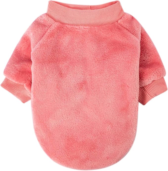 FabriCastle Small Dog Sweater, 2-Pack Dog Clothes, Soft and Warm Pet Jackets for Small Dogs Girl & Cats, Winter Pet Apparel Costumes, Puppy Outfits (Pink,Light Purple, XX-Large)