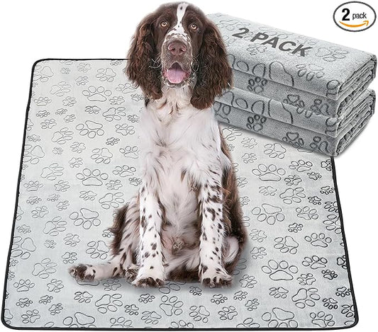 Qeils Reusable Puppy Pads, 2 Pack Washable Pee Pads for Dogs, Non Slip Wee Wee pad, Absorbent and Leakproof Training Mats for Potty, Crate, Playpen, Bed, Sofa, 48"x 30"