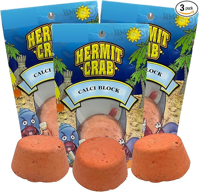 Needzo Hermit Crab Calci Food Block, Treat and Calcium Supplement Set, Keep Your Pet Healthy All Natural Supplies for Crabs, 3 Pack Mineral Supplements
