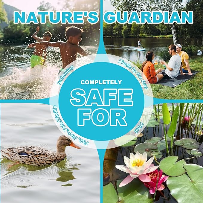 Natural Pond Sludge Remover Tablets with Beneficial Bacteria & Enzymes, Safe for Fish, Plants, Helps Reduce Odors Naturally & Break Down Muck, 5 lb Pond Treatment (2 LB)