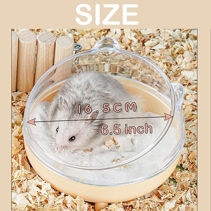 Meow&Woof Hamster Sand Bath Container & Dust-Free Bath Sand Set, 6.5" Sandbox Toilet for Hamster, Gerbil, Chinchilla, Mice – 2.2 lbs Potty Litter Sand for Small Animals (Light Green)