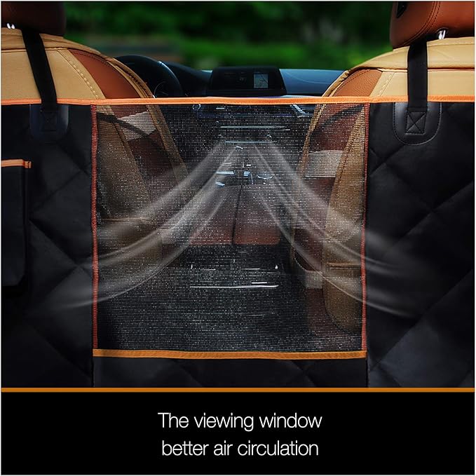 iBuddy Luxury Dog Car Seat Cover for Back Seat Breathable Mesh Window Dog Hammock for Car 4-Layer Heavy Duty Waterproof Pet Seat Protector Scratch-Proof Car Seat Cover Perfect for Family Road Trips