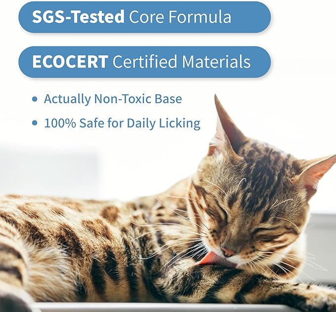 Mooncat Waterless Cat Shampoo + 2-in-1 Cat Bath Brush Set, No Rinse Dry Foam Bath for Short Hair Cats & Kittens, SGS-Tested Lick-Safe, Veterinarian Approved & pH-Balanced, Brush, 5 oz