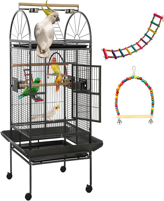 69-inch Large Bird Cages for Parrots,Large Parrot Cages for Large Birds, Flight Cage for Birds,Large Parakeet Cage with Birdcage Cover for African Grey,Quaker,Cockatiel,Green Cheek Conure
