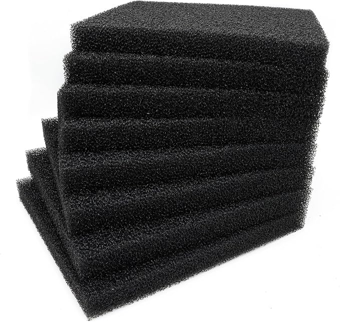 8 Pack Aquarium Filter Foam Bio Sponges Pad 9x9x1 20PPI | Fish Tank Sponge Coarse Sheet Filter Media Pad, Cut-to-Size Foam for Pet Filters