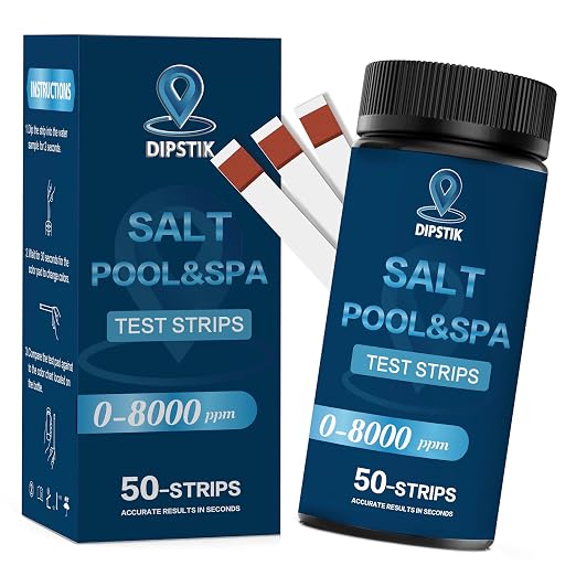 Saltwater Pool Test Strips,0-8000 ppm,Salt Test Strips Kit | for Sodium Chloride Swimming Pool and Spa Test Strips-Quick and Accurate Results