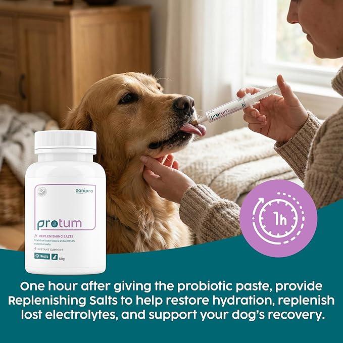 Protum Probiotic Paste for Dogs - 30ml Advanced Prebiotic Formula for Digestive Support - Tasty Flavour for Canine Gut Health - Aids Digestion, Diarrhea Recovery, and Wellness