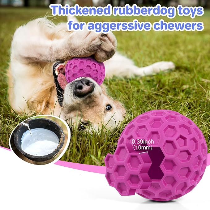 DISSKNIC Indestructible Squeaky Dog Balls, Dog Toys for Aggressive Chewers Large Breed for Relieving Anxiety, Tough Dog Chew Toys Balls for Aggressive Chewers, Outdoor Squeaky Cognitive Dog Toys