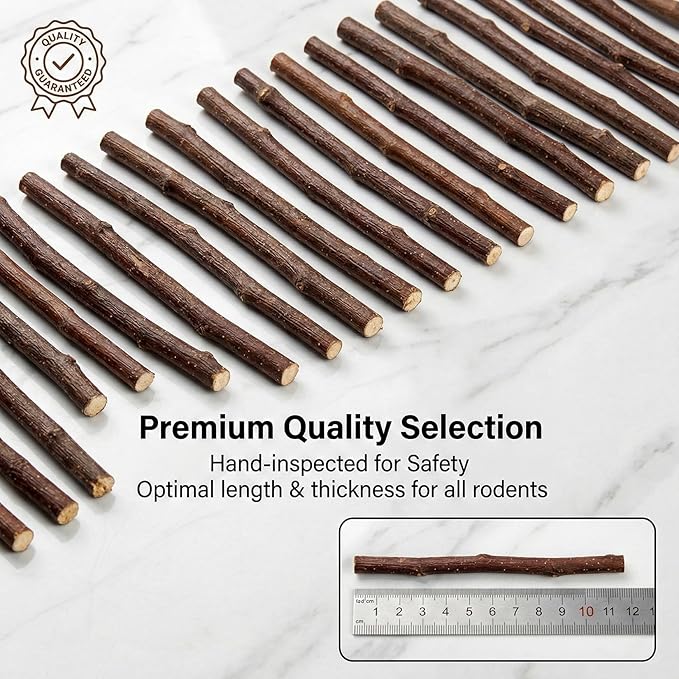 Sukh Natural Organic Apple Sticks - 300g Apple Sticks for Rabbits,Hamster Chew Stick for Hams Rabbit Bunny Gerbil Guinea Pig Squirrel Chinchilla,Small Animal Chew Sticks