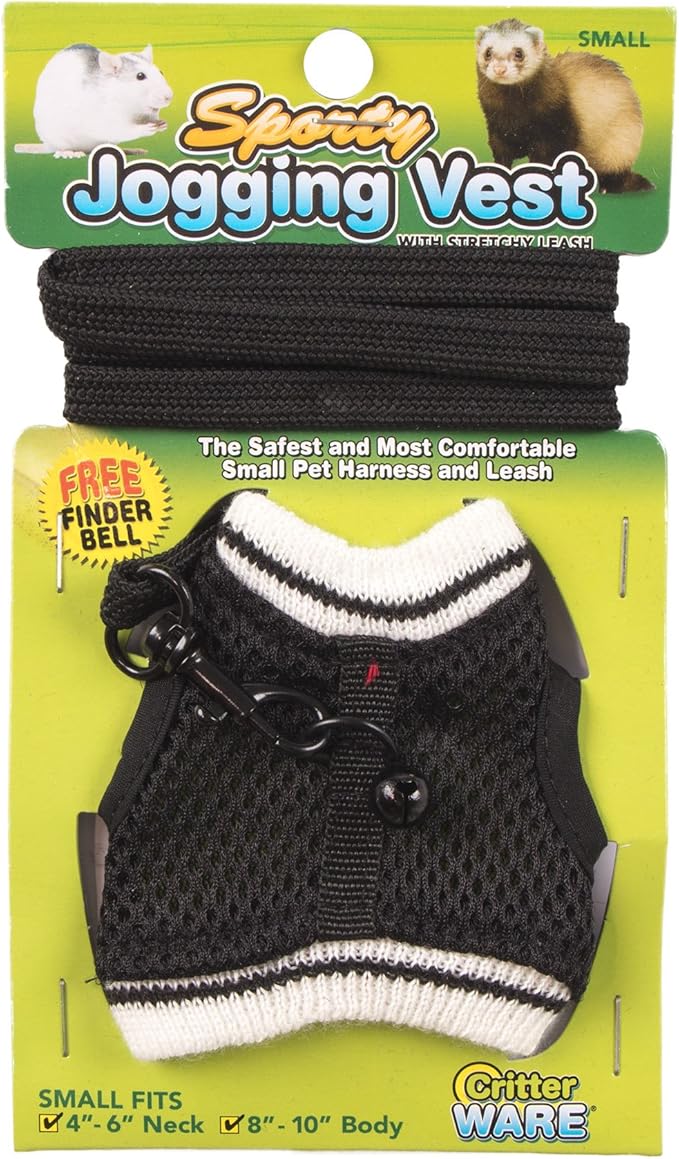 Ware Manufacturing Nylon Walk-N-Vest Pet Harness and Leash for Small Pets, Small - Colors May Vary