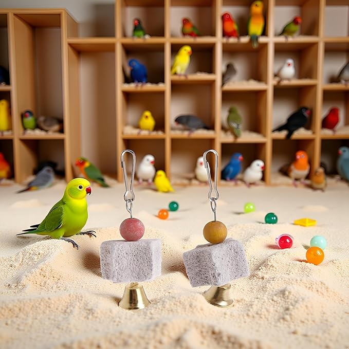 Parrot Beak Trimmer Stone Chinchilla Grinding Teeth Lava Block Mineral Rock Chewing with for Macaw Bird Chew for Parrot Bird for Budgies Cockatiel Parrots Parakeets Love Pet Supplies