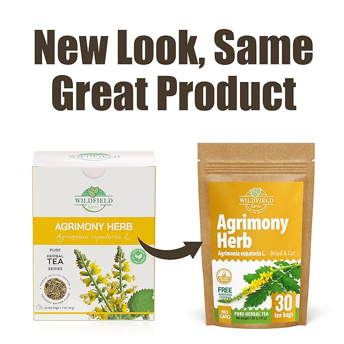 30 Bags Agrimony Herb Dried Cut Agrimony Flower Tea (Agrimonia Eupatoria L.) - 30 Count 2g Tea Bags Agrimonia Flor De Hierba De San Guillermo