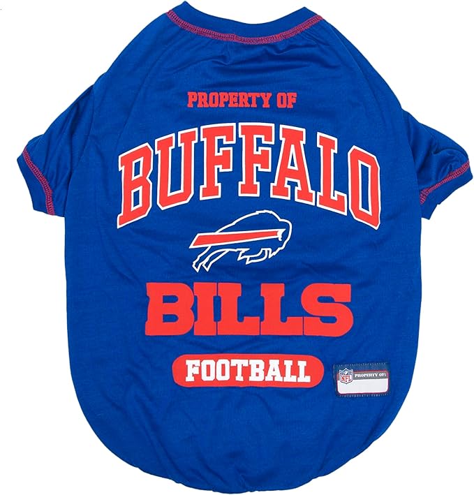 NFL Buffalo Bills Dog T-Shirt for Pets, Size X-Large. Officially Licensed Pet Shirt with Team Logo, Soft Stretchable Comfort Fit Apparel for Dogs & Cats