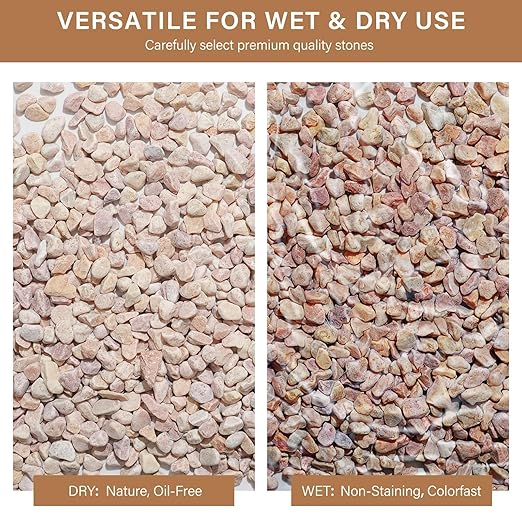 NUPICK 3 lbs Pebbles for Indoor Plants, 3/8 Inch Pea Gravel for Fish Tank, Decorative Rocks for Succulent, Natural River Stones for Vases, Cactus, Landscaping, Bird Bath, Aquarium, Peach