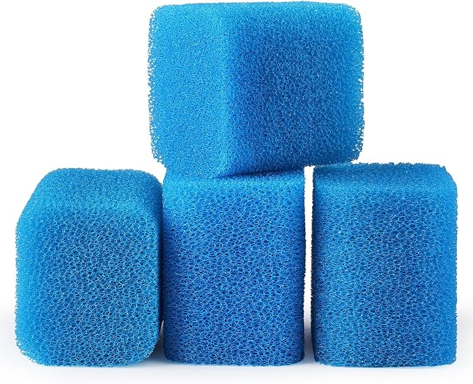 fishkeeper Replacement Filter Sponge for Aquariums, 4 Pack | Washable and Reusable Biological Filter Sponge Media