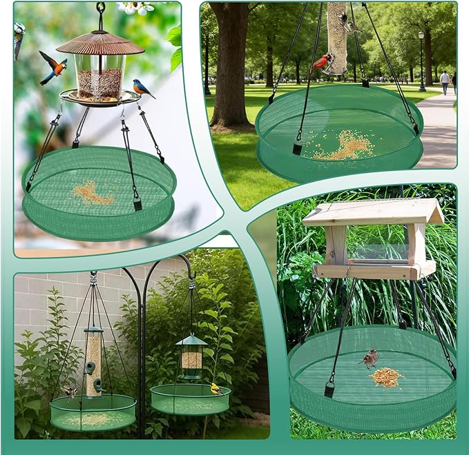 2Pcs Bird Seed Catcher Tray, 16" x 4" Birdseed Hoop Birds Feeder Trays Catches Most Falling Seed and Husk for Hanging Bird Feeder Platform Hummingbird Outdoor Backyard Garden Lawn Balcony
