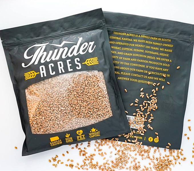 Non-GMO, Thunder Acres Premium Wheat Seed, Cat Grass Seed, Wheatgrass, Hard Red Winter Wheat (2 lbs.)