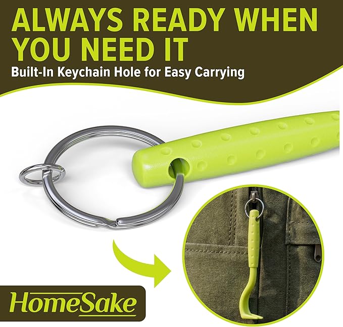 Homesake Tick Remover Tool for Dogs, Cats & Humans, 3 Pack Tick Removal Kit + Identification Card & Keychain Hole, Safely Removes Entire Tick Head & Body, Easy Portable Tool for Pets & First Aid Kits