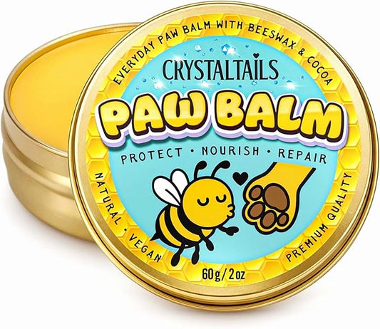 Dog Paw Balm for Dogs – Lick Safe Paw & Nose Balm for Dry, Cracked Paws, Non-Toxic Daily Paw Care, with Beeswax & Cocoa Butter (2oz) (60g)