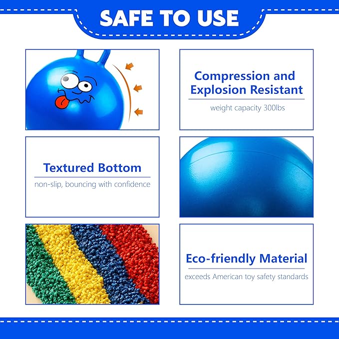 Hopper Ball, Bouncing Ball with Handle, 22 Inches Jumping Hoppity Hop Toys, Sit and Bounce on Toys for Boys and Girls Gifts