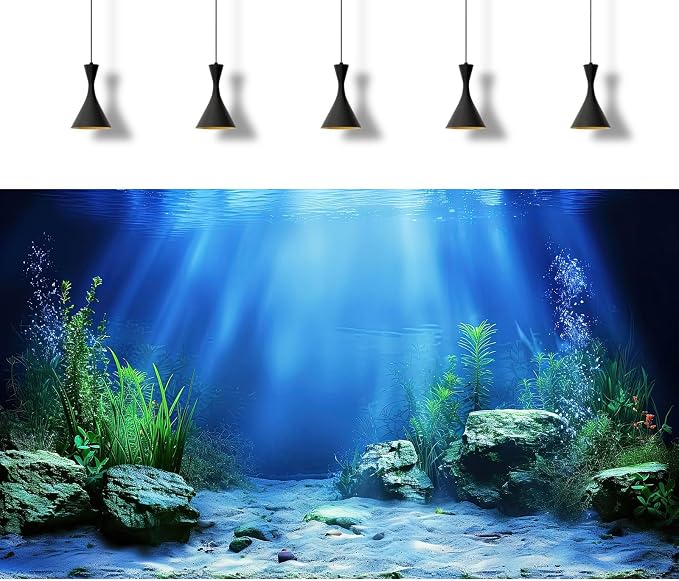 Underwater Scene Aquarium Background Under The Sea Coral Reefs Fish Tank Background Ocean Bottom Scene Sand Rocky Outcrops Terrarium Backgrounds Tropical Undersea Life View Tank Backgrounds 72x16in