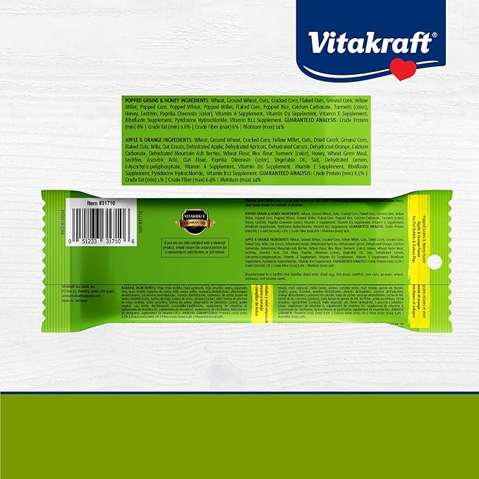 Vitakraft Crunch Sticks Treat Variety Pack for Rabbits and Guinea Pigs with Triple-Baked Wood Chew Center Seeds Grains Honey and Fruit for Texture Flavor Enrichment and Long-Lasting Chewing Enjoyment