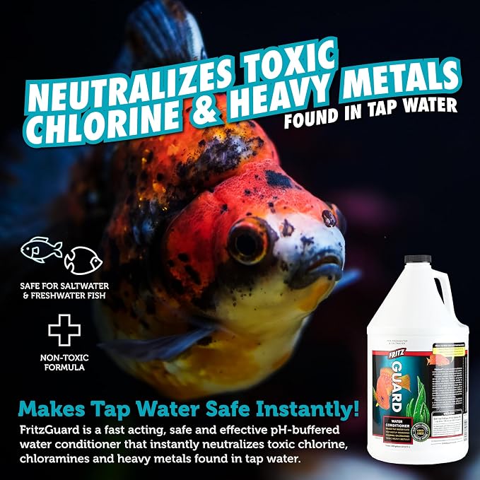 Fritz Aquatics FritzGuard Water Conditioner/Dechlorinator Makes Tap Water Safe for Fresh & Salt Water Aquariums (1-Gallon)