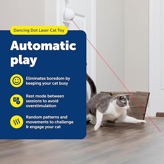 PetSafe Dancing Dot Laser Cat Toy - Interactive Playtime for Cats - 2 Play Modes