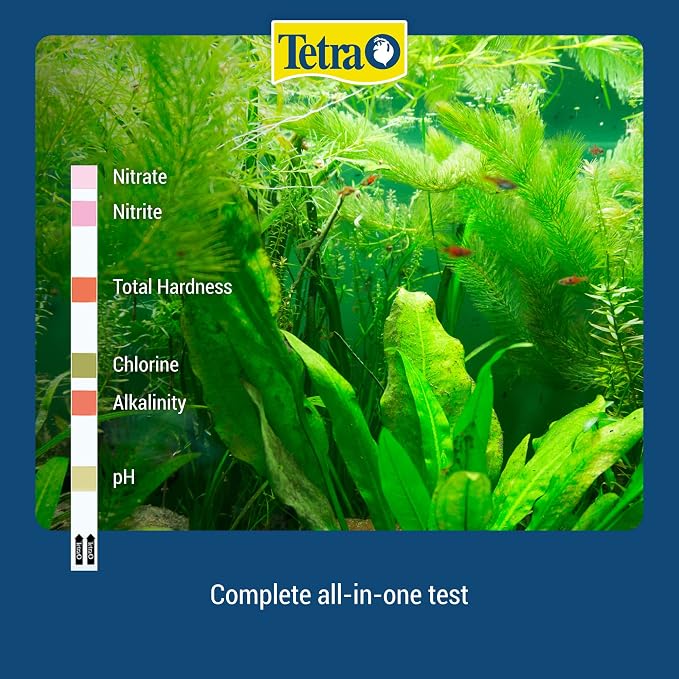 Tetra EasyStrips 6-in-1 Aquarium Water Test Strips, 25 Count | 1 Strip Tests 6 Water Quality Issues, Results In 60 Seconds, For Freshwater Or Saltwater Fish Tanks, Test Weekly