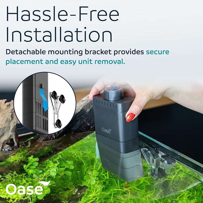Oase EcoFlow 100 Internal Aquarium Filter – Quiet Submersible Multi-Stage Filter (Biological & Mechanical), Custom Flow, Easy-Clean Modules, for Freshwater, Saltwater Tanks up to 26 Gal (100L)