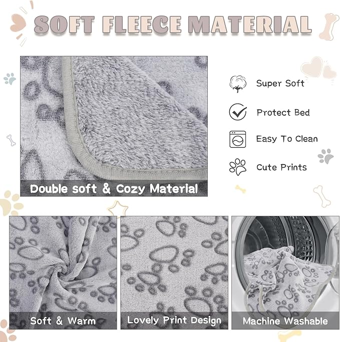 6 Pack Guinea Pig Cage Liner, Washable Guinea Pig Fleece Blankets Beding Accessories, Flannel Throw Warm Sleep Mat, Pet Pee Pads for Small Animal Hamster Rabbit Puppy Cat (Dark Color, 30x20 Inch)