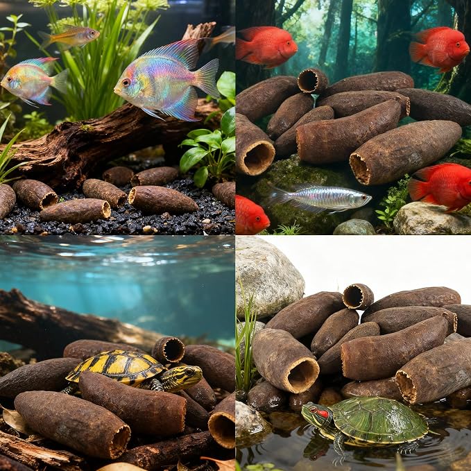 6PCS Betta Leaf Indian Almond Leaves Catappa Leave Aquarium Decor for Fish Shrimp Goldfish Guppy Frogs Chelonian(6PCS Dibaguo)