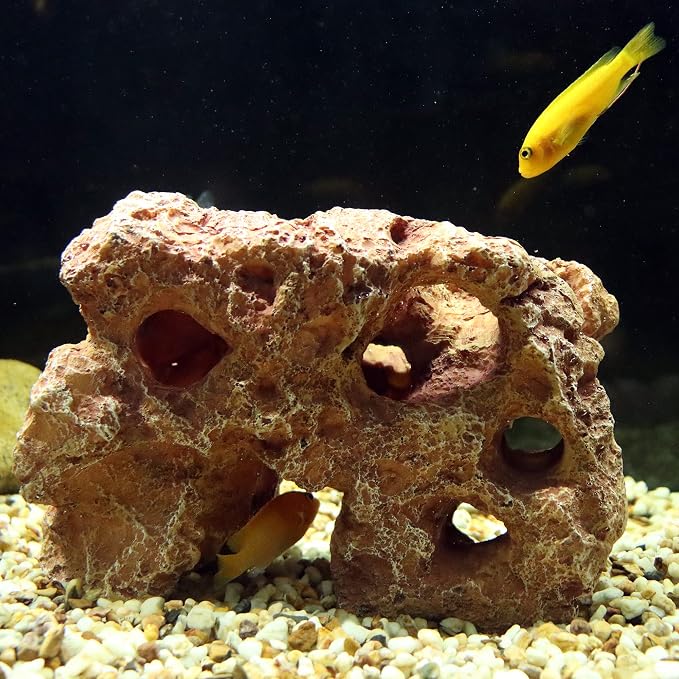 Large Aquarium Decoration Hideouts Resin Rock Mountain Hideaway Cave | Artificial Sea Coral Fish Tank Decoration