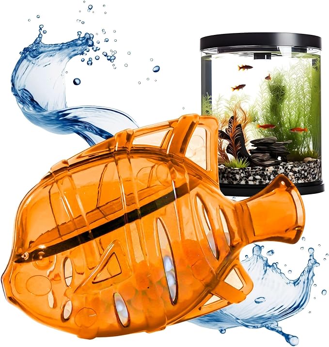 Clarence the Clarifier Fish - 2 pk, Purple-Orange - Aquarium Treatment, Clear Cloudy Fresh-Saltwater, Fish Safe, 10gal Tank Maintenance Ea