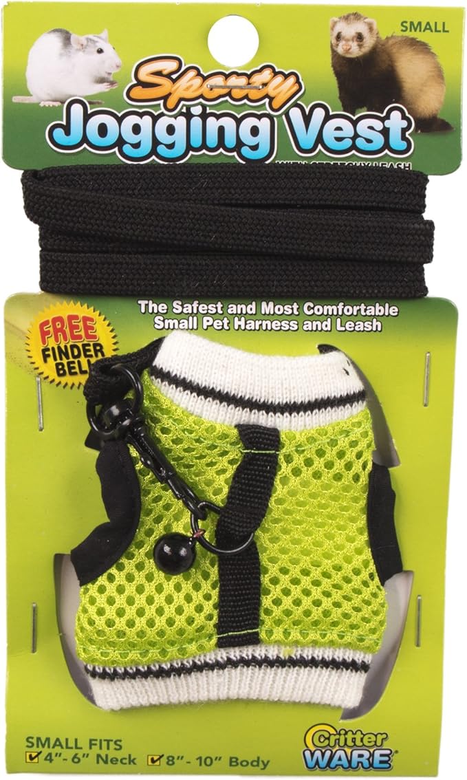 Ware Manufacturing Nylon Walk-N-Vest Pet Harness and Leash for Small Pets, Small - Colors May Vary