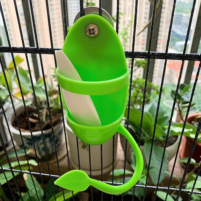 3pcs Cuttlebone Holder for Bird Cage, Plastic Cage Feeding Holder Parakeets, Cockatiels, Budgies and Finches