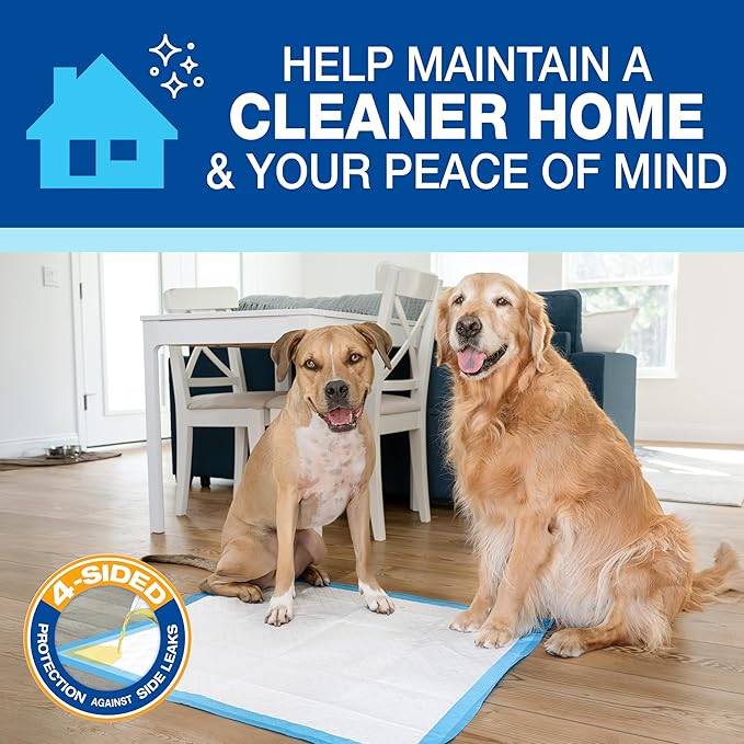 Four Paws Wee-Wee Superior Performance Pee Pads for Dogs with Runoff Barrier Edge Guard Protection, Puppy & Dog Potty Training Pads, Housebreaking Supplies, 28" x 34" (75 Count)