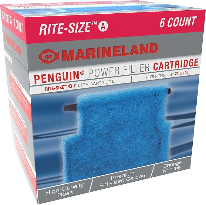 Marineland Penguin Rite-Size Cartridge,power filter cartridge, fit penguin 75 & 100,6 count