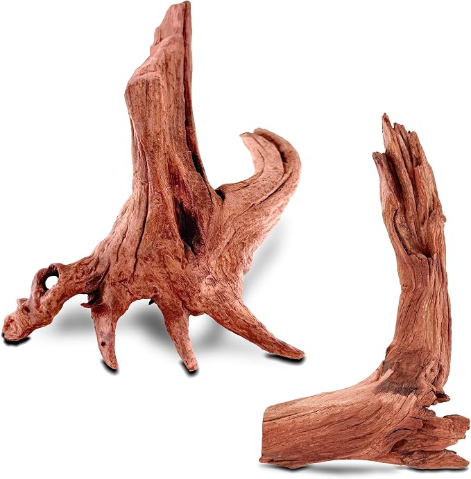 Natural Wood Driftwood for Aquarium Fish Tank Decor,Assorted Driftwood Trunk Branch for Reptile Tank Decor (MOP-ZYM Driftwood (8 to12 Inch)-Pack of 2)