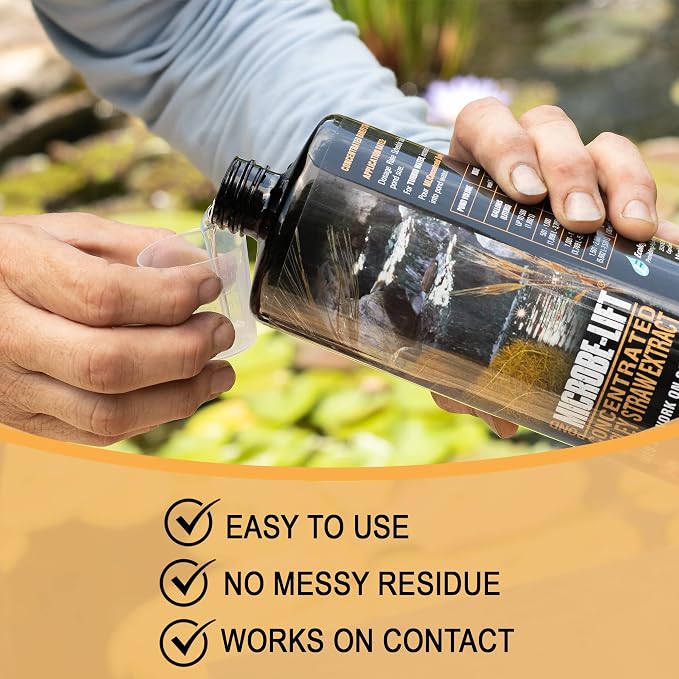 MICROBE-LIFT MLCBSE500 Concentrated Barley Straw Extract Conditioner for Ponds and Outdoor Water Garden, Safe for Live Koi Fish, Plants, and Decorations, 16 Ounces