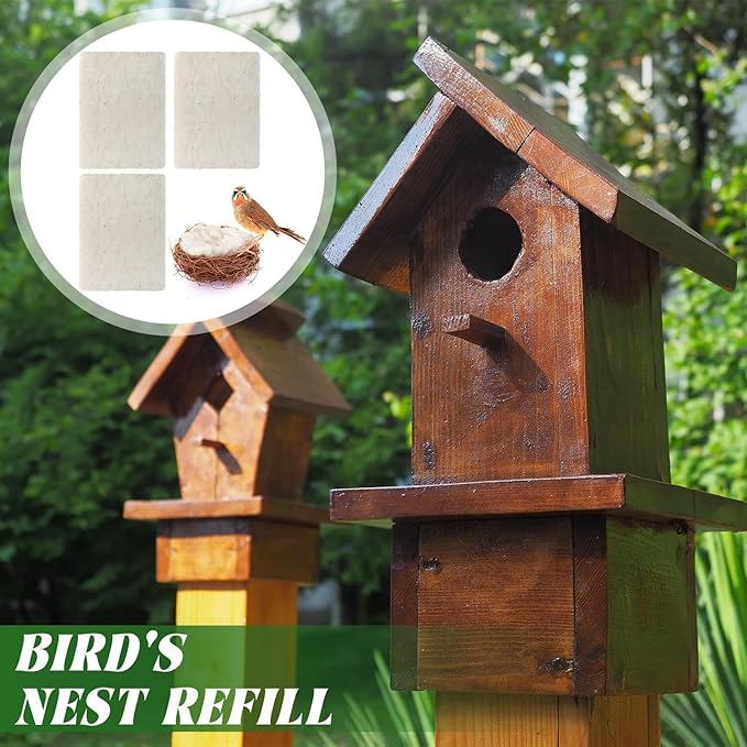 Nuanchu 3 Pcs Bird Nest Material Bird Nest Refill Material Hummingbird Nest House Gift Design Bird Nest Material for Bird Lovers, Winter Bird Bedding Gifts in Outdoor Indoor Patio (Nest Not Included)