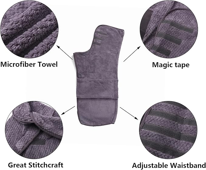 Geyecete Pineapple Grid Fast Drying Super Absorbent Dog Cat Bath Robe Towel - Gray-L