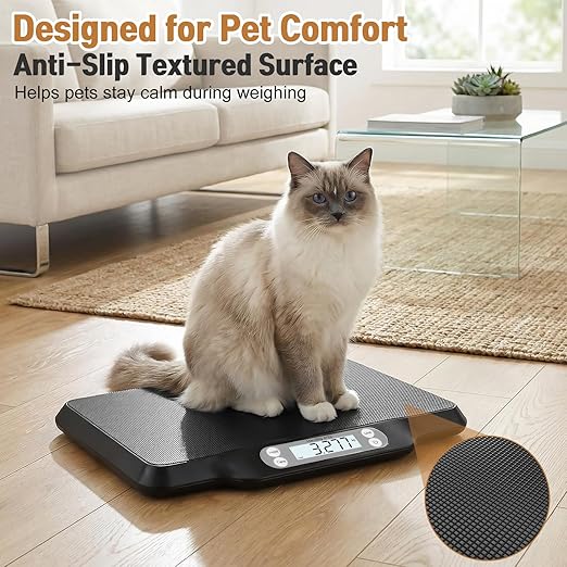 Digital Pet Growth Scale for Weight Tracking, Baby & Pet Scale for Kittens, Puppies, Cats and Small Dogs, 40g–30kg / 66lb Range, LED Display with Hold Function, Pet Tray & Record Card