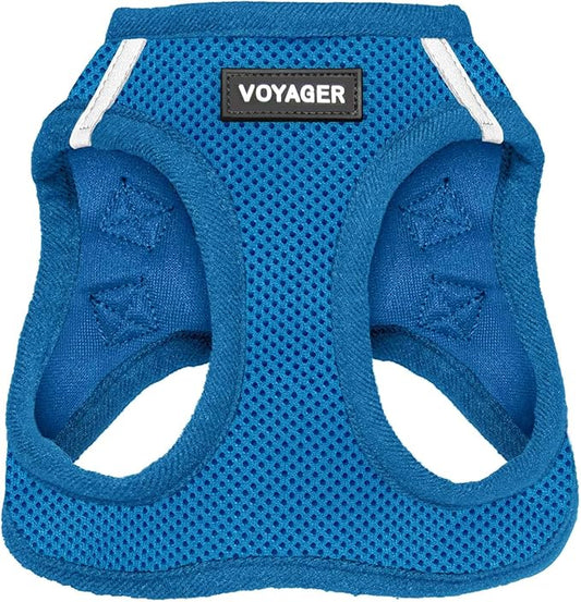 Best Pet Supplies Voyager Step-in Air Harness - All Weather Mesh, Reflective, No Pull Harness for Dogs, Cats - Secure with Hook & Loop Fastener, Buckle, Double D-Rings - Royal Blue, L