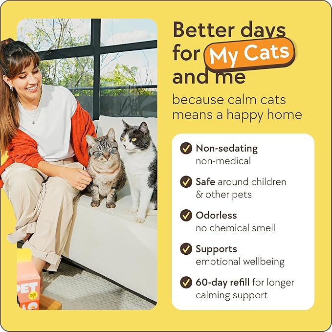 TherapetMD 2-Pack 120-Days Cat Calming Diffuser Kits - Dual-Pheromone Cat Diffusers for Stress, Pee Spraying, Fighting, Aggression, Meowing & Scratching – 2 Diffusers + 120-Days Refills - Box May Vary