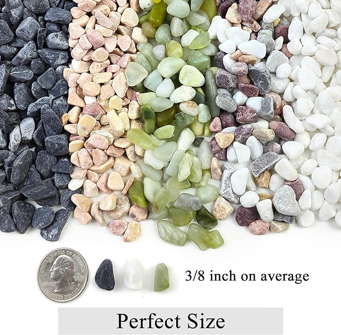 FANTIAN 5lbs Black Pea Gravel, 3/8 Inch Decorative Pebbles Succulent Rocks, Black River Rocks Stones for Planters Vase Landscaping and Outdoor Garden Rock
