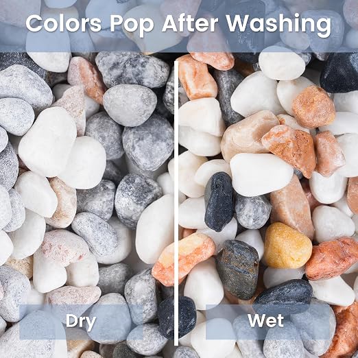SIDONG 10 LB Natural Mixed Color Gravel Pebbles, 2/5 Inch Small Pea Gravel Stones, Decorative River Rocks for Succulents, Aquariums, Vases, Indoor Plants, Garden Landscaping, DIY